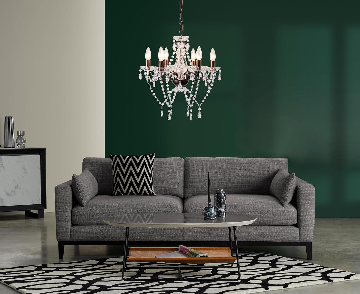Candelabro bronce moderno 6 luces estilo vela sala comedor