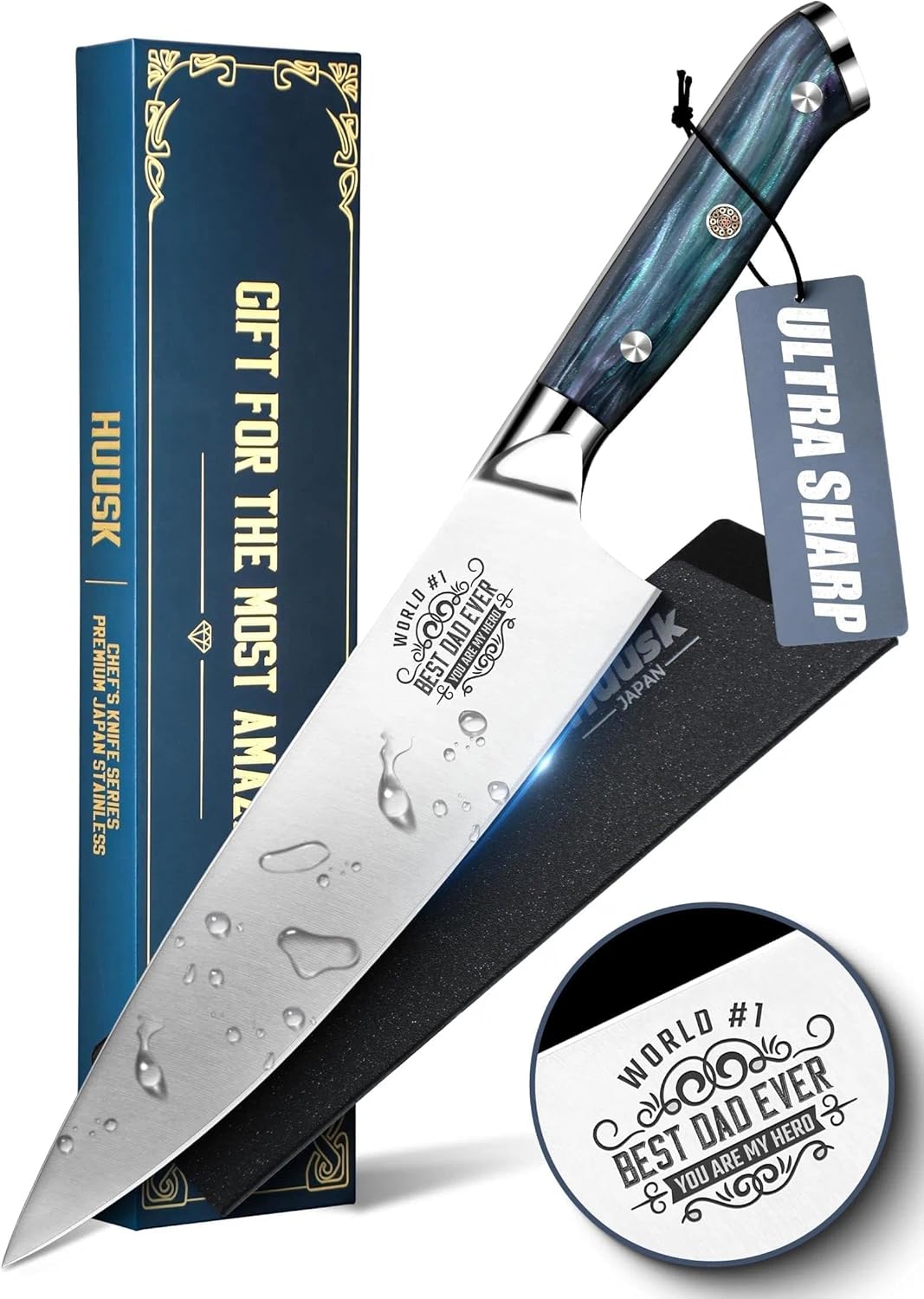 Cuchillo chef 8pulg acero inox mango resina