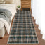 Alfombra pasillo a cuadros 2x6ft antiderrap negro