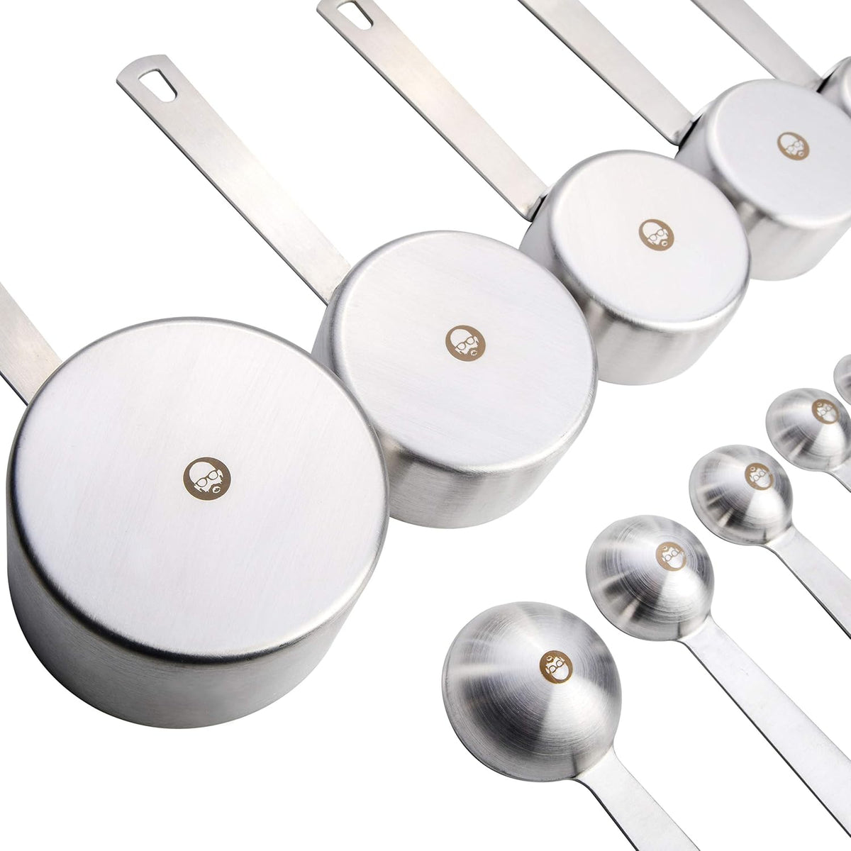 Set 10 Pzas Tazas y Cucharas Acero Inox Medidoras