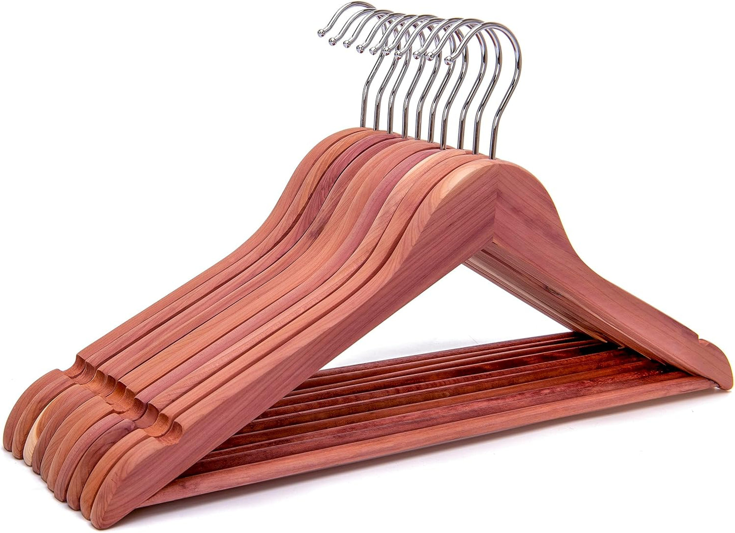 Perchas madera cedro vestidos 10 pzas