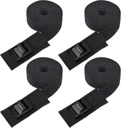 Correas amarre ajustables con hebilla de leva paquete 4 negro