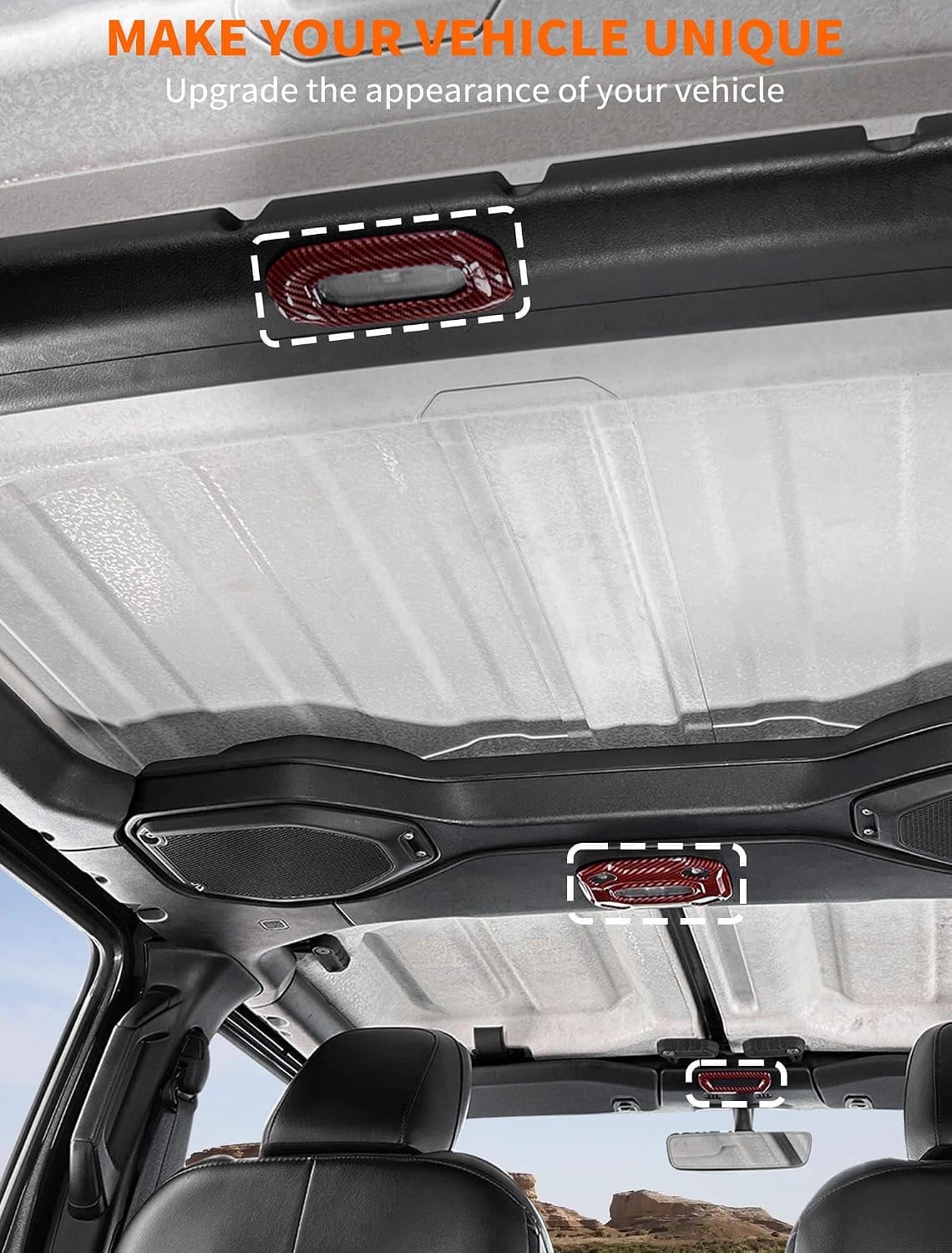 Set molduras luz techo Jeep Wrangler JL JLU 4XE 2018-23