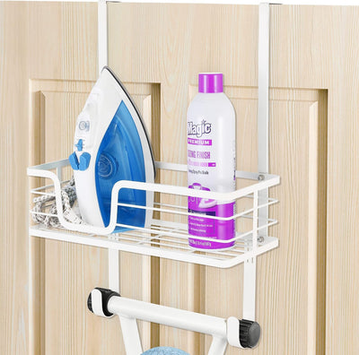 Colgador plancha puerta soporte hierro blanco