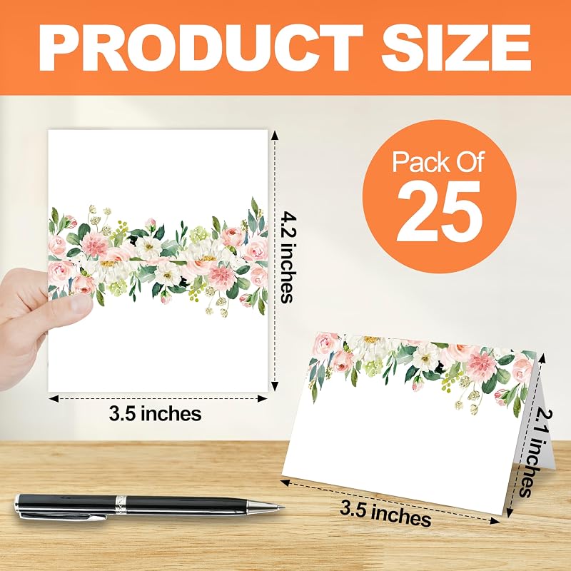 Tarjetas lugar mesa florales para eventos paquete 25