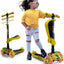 Patinete 3 ruedas niños luces LED manubrio ajustable