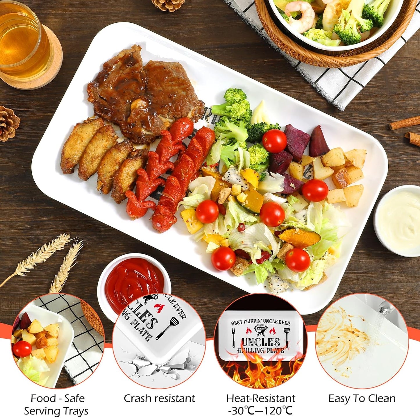 Set platos personalizados para tío cumpleaños navidad