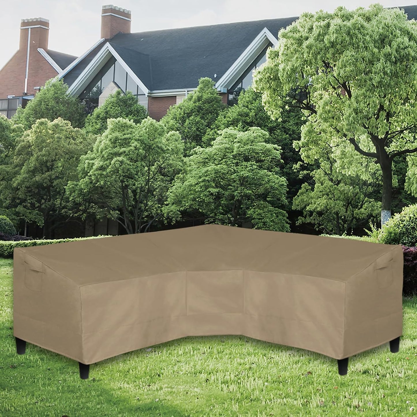 Funda sofá seccional patio 600D 89x89 impermeable forma V