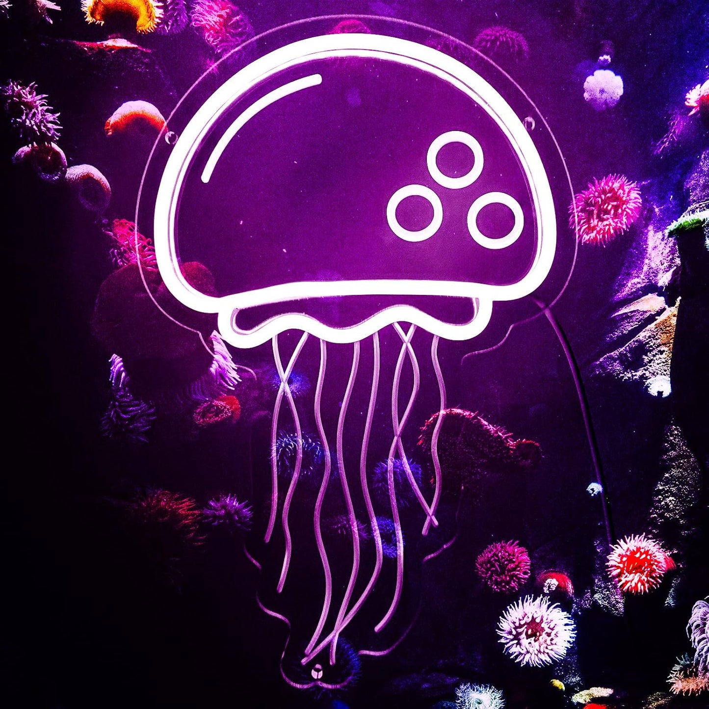 Letrero neón medusa 3D para decoración pared USB