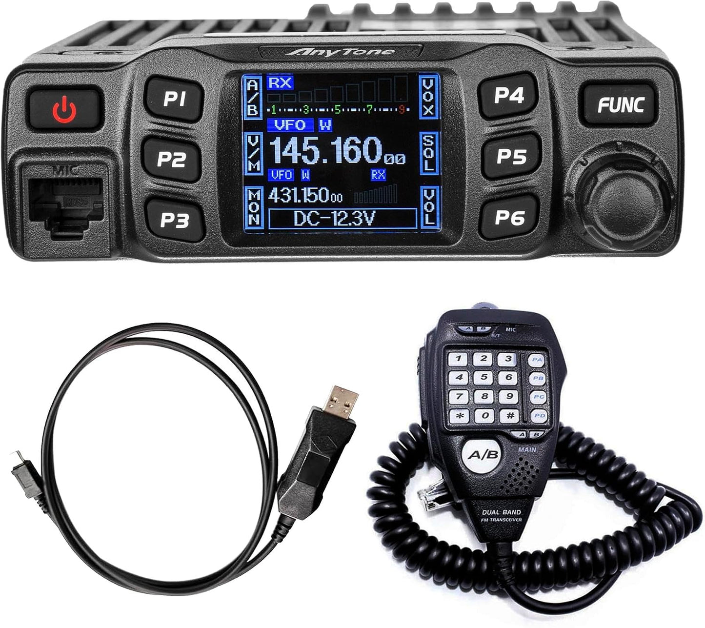 Radio móvil transceptor VHF/UHF 25W para vehículo