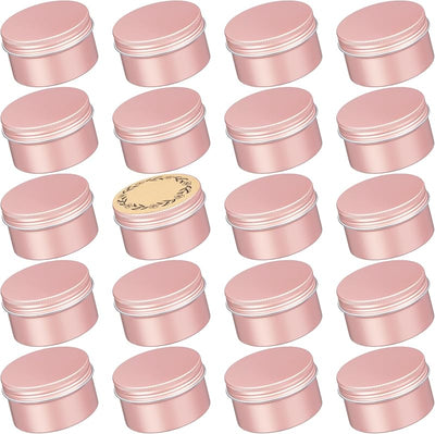 24 Pzas Tarros Aluminio 4oz Tapa Rosca Recargables Oro Rosa