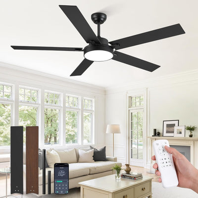 Ventilador techo 60pulg LED 30W 6 vel 3CCT motor CC silencioso