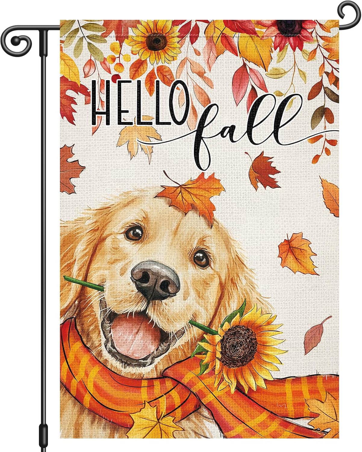 Bandera jardín perro golden retriever 12x18"