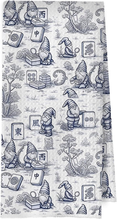 Toallas de cocina Gnomes Mahjong Grandmillennial decorativas para platos de gofres