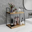 Organiz. de baño 2 niveles estante madera cocina