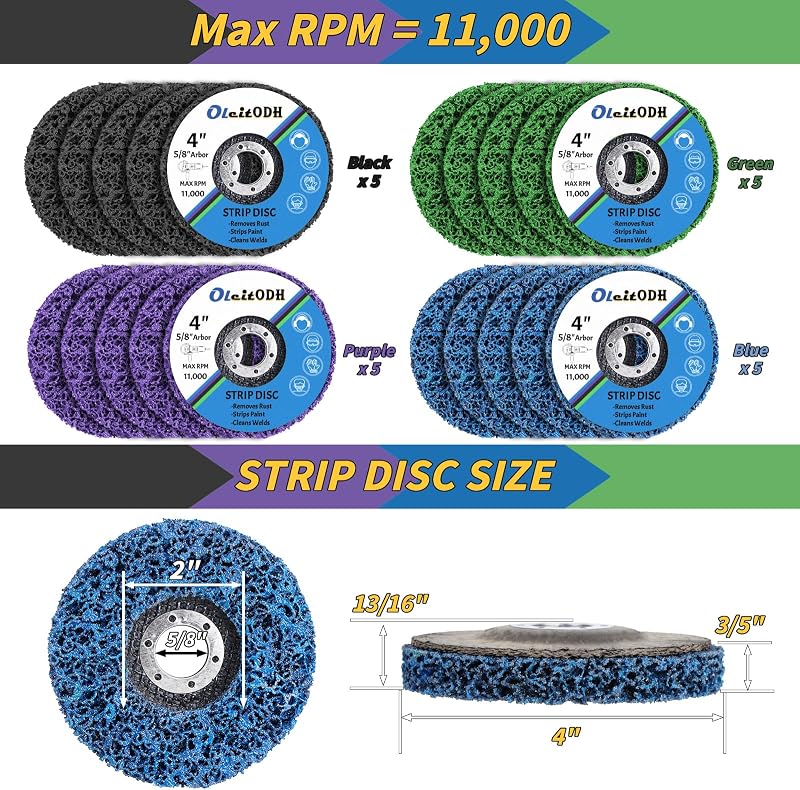 20 Pzas Discos Tira 4x5/8pulg para Amoladora
