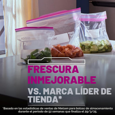 Bolsas Ziploc almacenamiento alimentos 136uds fondo pie