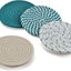 4 Posavasos Absorbentes 4 Colores para Mesa de Café