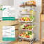 Cesta frutas cocina 5 niveles madera apilable con ruedas