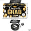 Pancarta graduación 72x44pulg negro y dorado telón fiesta