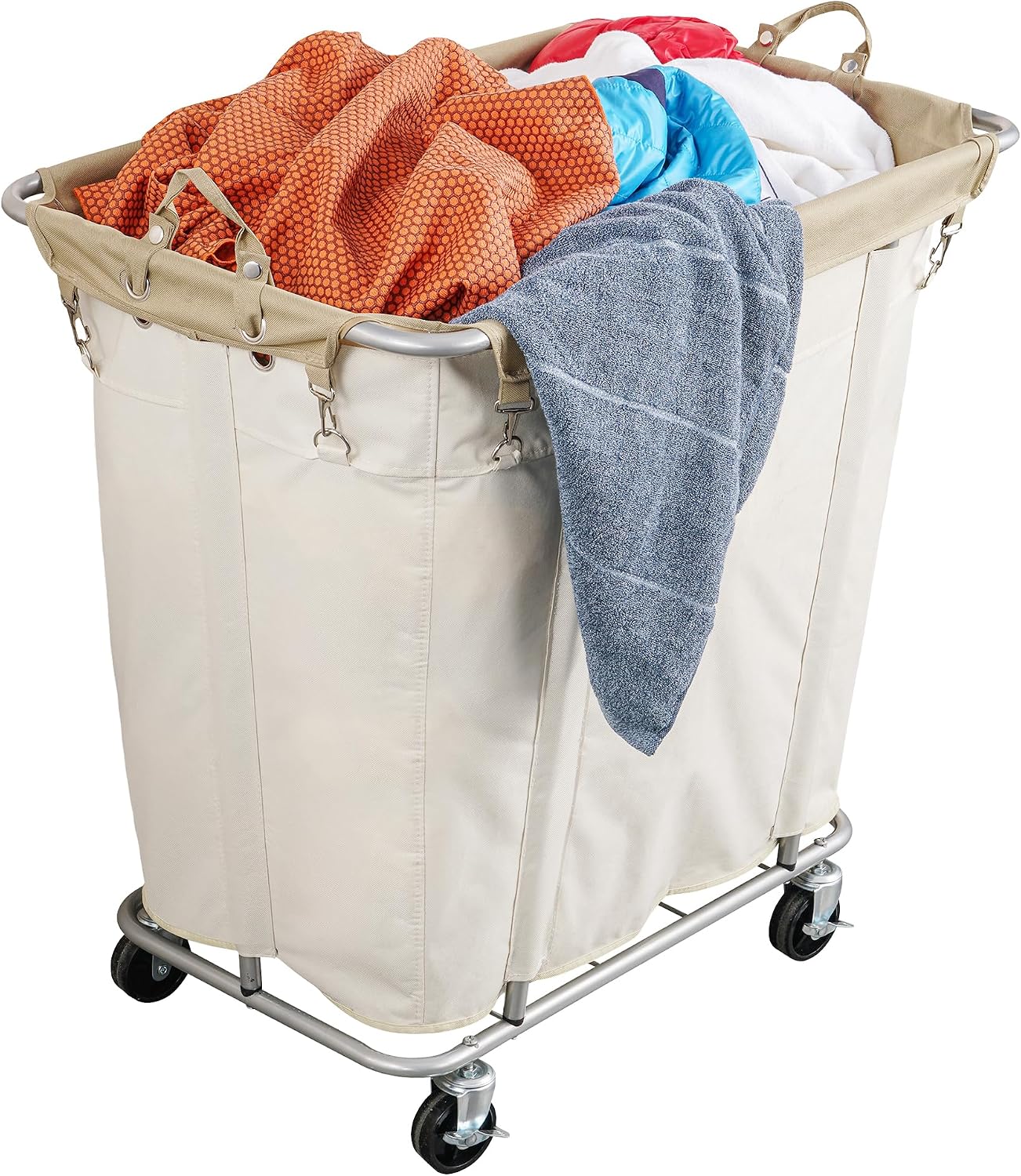 Carrito lavandería 320 L ruedas acero forro impermeable