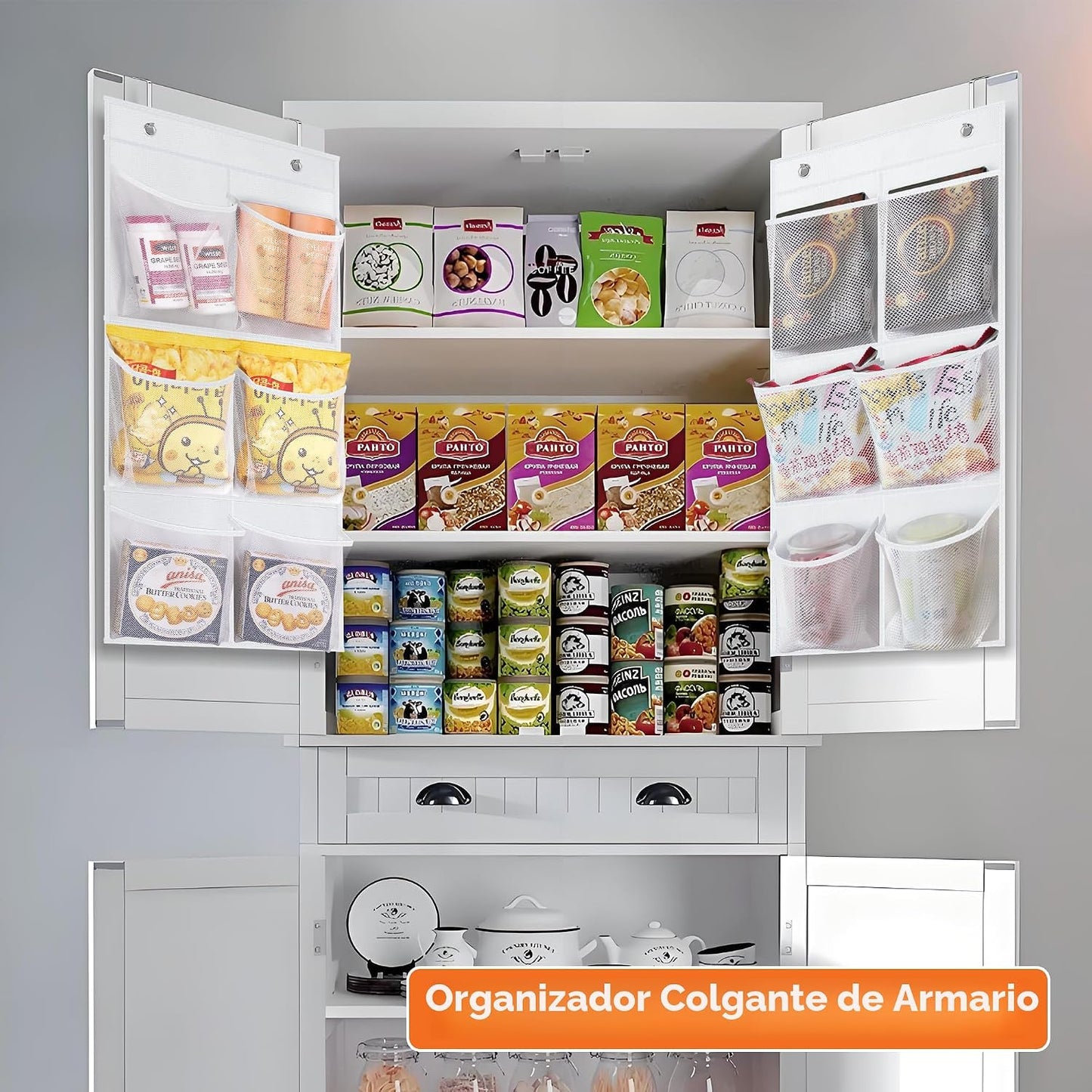 2 Pack Organiz. Zapatos Puerta Estrecho Malla Blanco