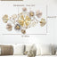 Reloj pared silencioso 3D diseño ginkgo metal 32x18pulg