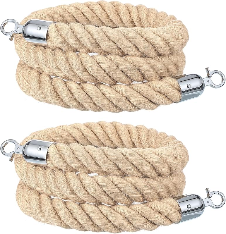 Cuerda yute 6x1.5" con ganchos control multitudes