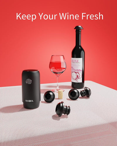 Bomba eléctrica ahorradora de vino con tapón vacío 4 reutilizables