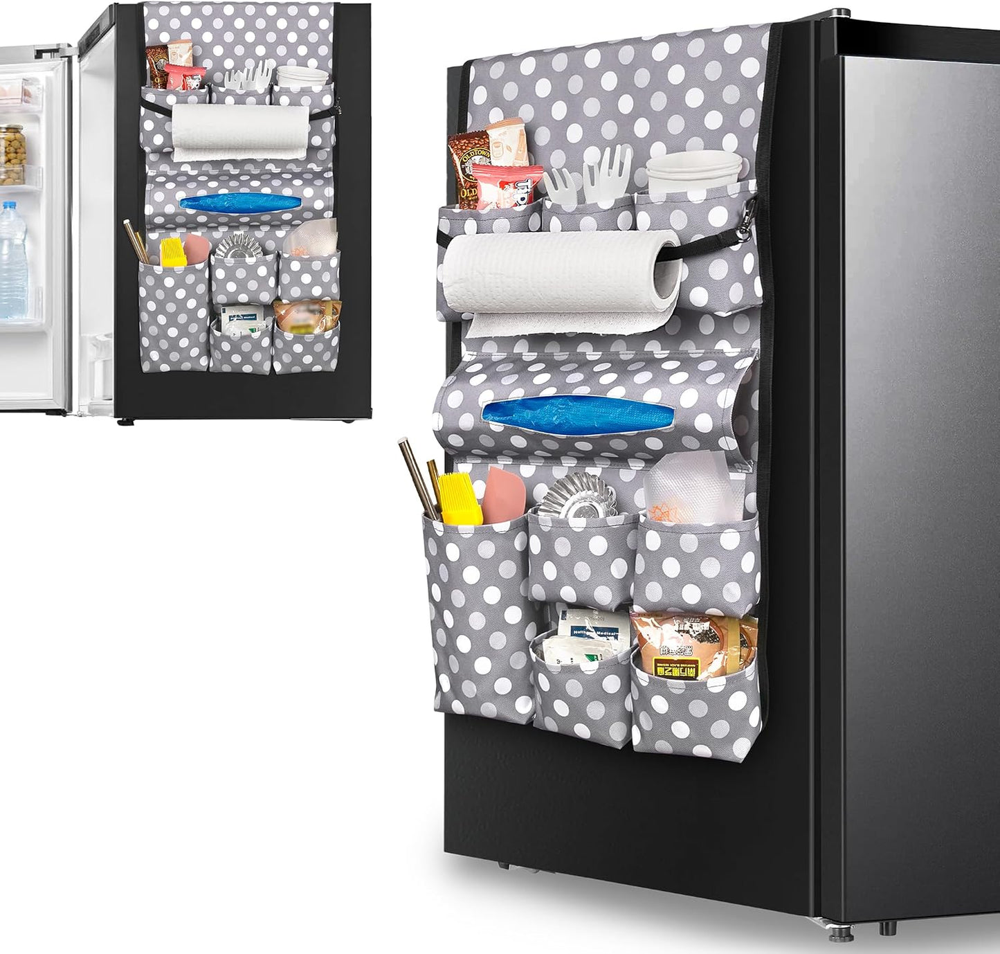 Organiz. nevera mini 14 bolsillos colgante dormitorio