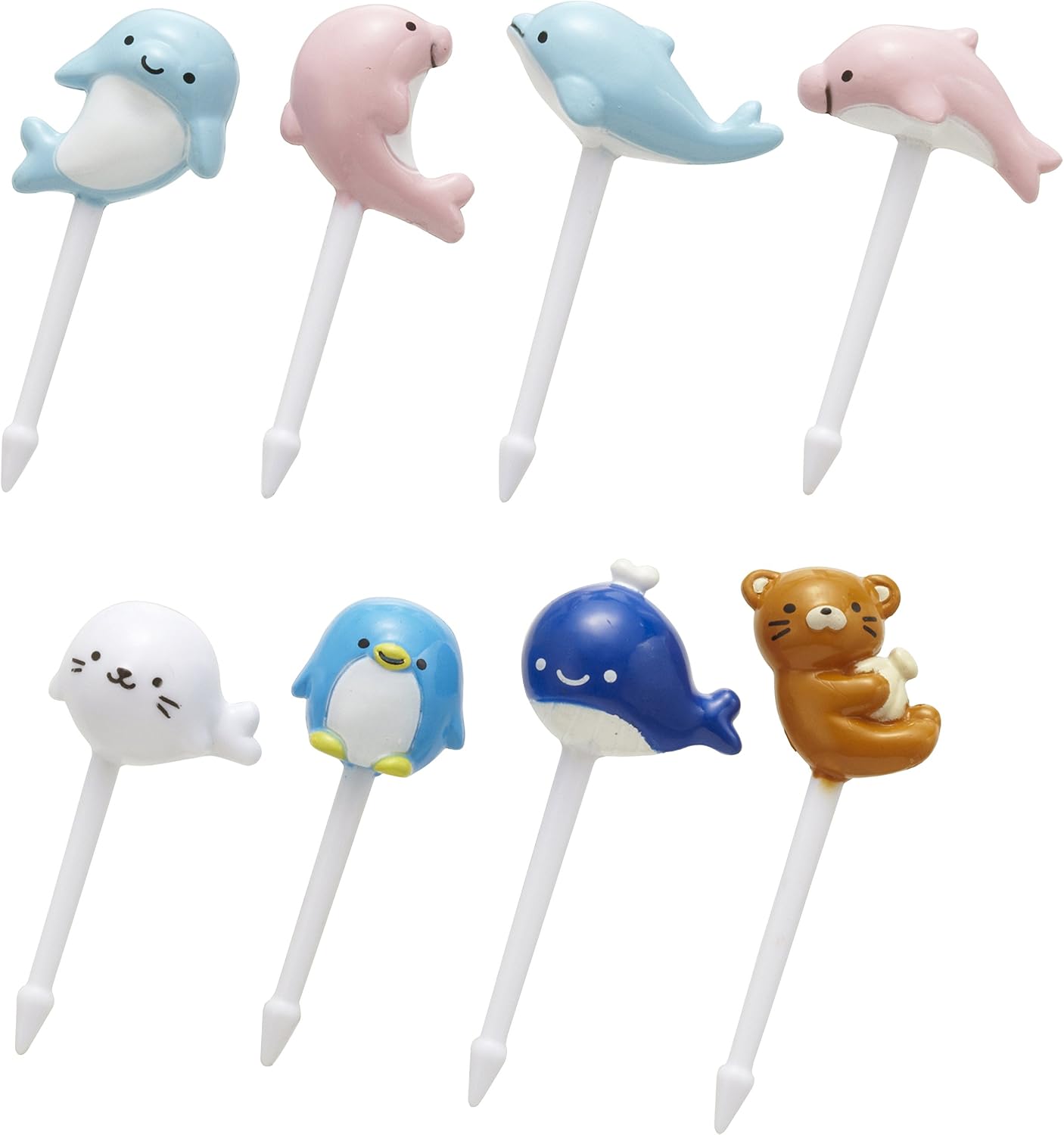 8 Pinchos 3D Animales del Mar Multicolor