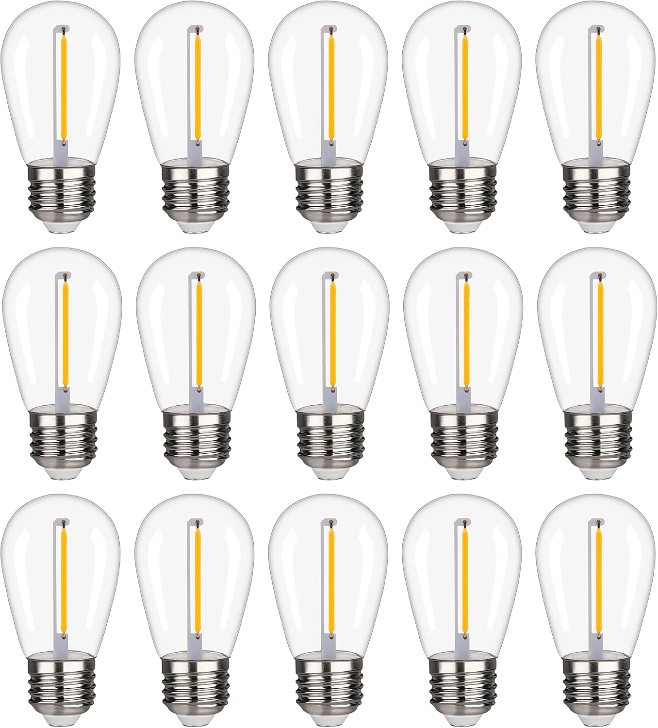 Bombillas LED blancas cálidas E26 impermeables 15 pzas