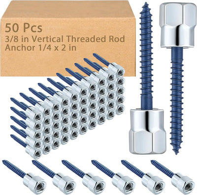 50 Anclajes Verticales 3/8pulg para Tubos Hormigón Madera