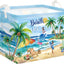 Cesta lavandería playa tropical plegable con palmeras