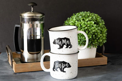 Tazas cerámica 14oz Mama Bear & Papa Bear para parejas