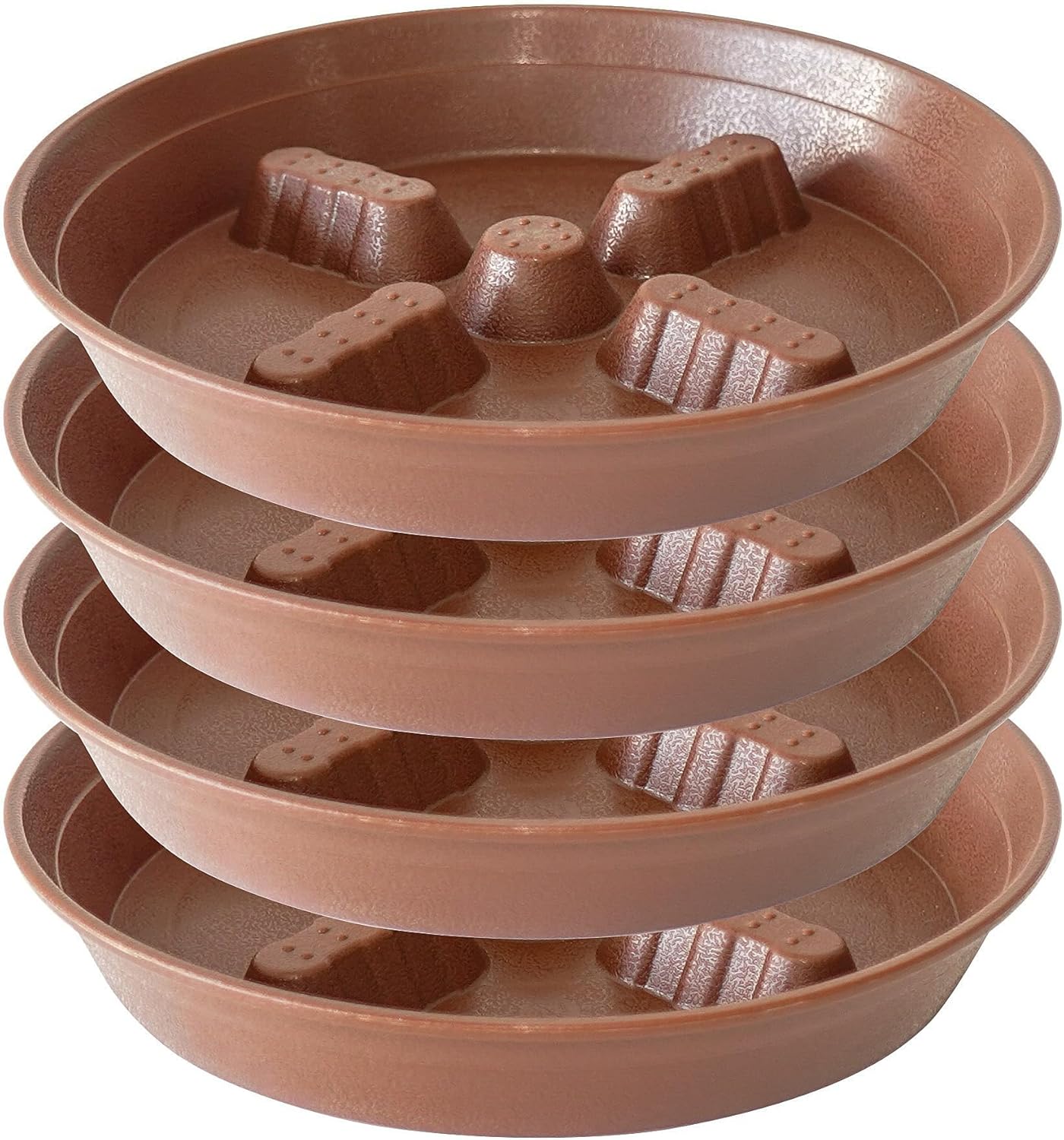 4 Pzas Platillos Plástico para Plantas 8-17pulg Interior Exterior
