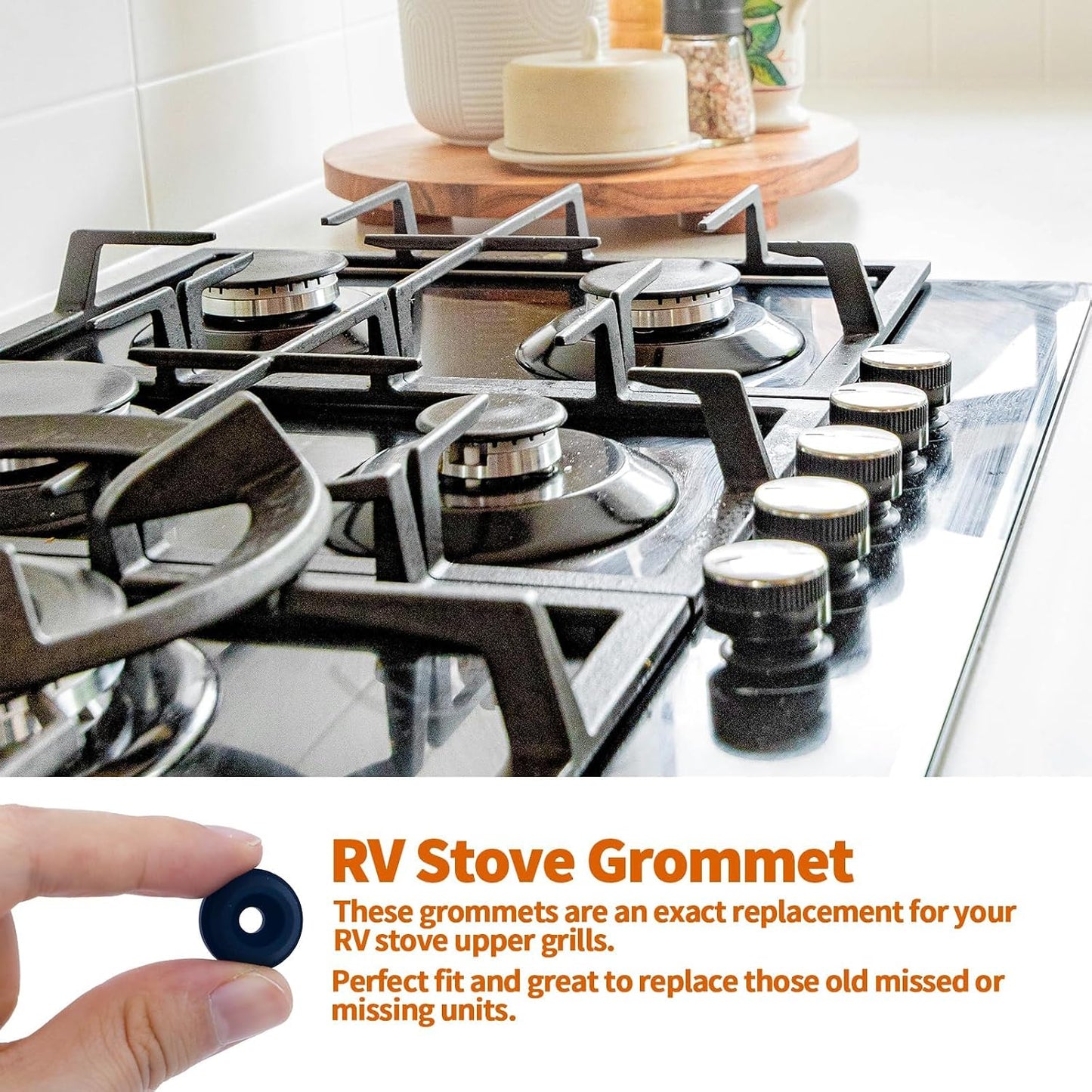 12 Pzas Ojales goma para tapa estufa RV Magic Chef Atwood