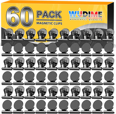 60 Imanes Nevera Clips Magnéticos Negros Pizarra Blanca