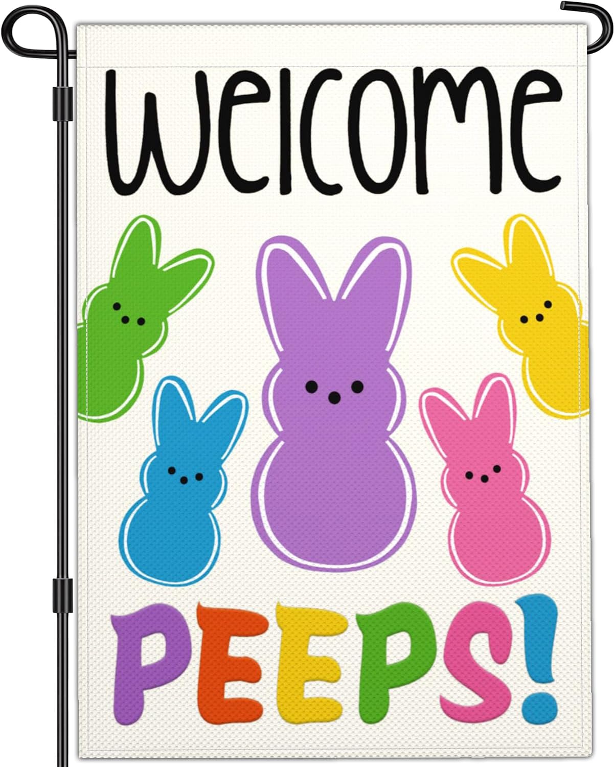 Banderas jardín Pascua 12x18pulg doble cara conejito decoración