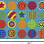 Alfombra infantil multicolor con círculos 7x12ft
