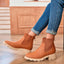 Botas niña tobillo cremallera trasera plataforma elásticas
