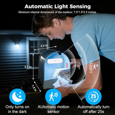 2 Luces Recargables Buzón Sensor Movimiento Led Magnéticas
