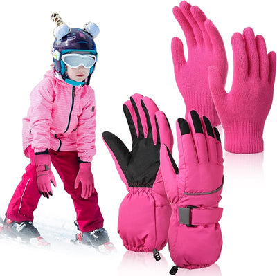 Set 2 Pzas Guantes Calor Invierno Niños Unisex Deporte