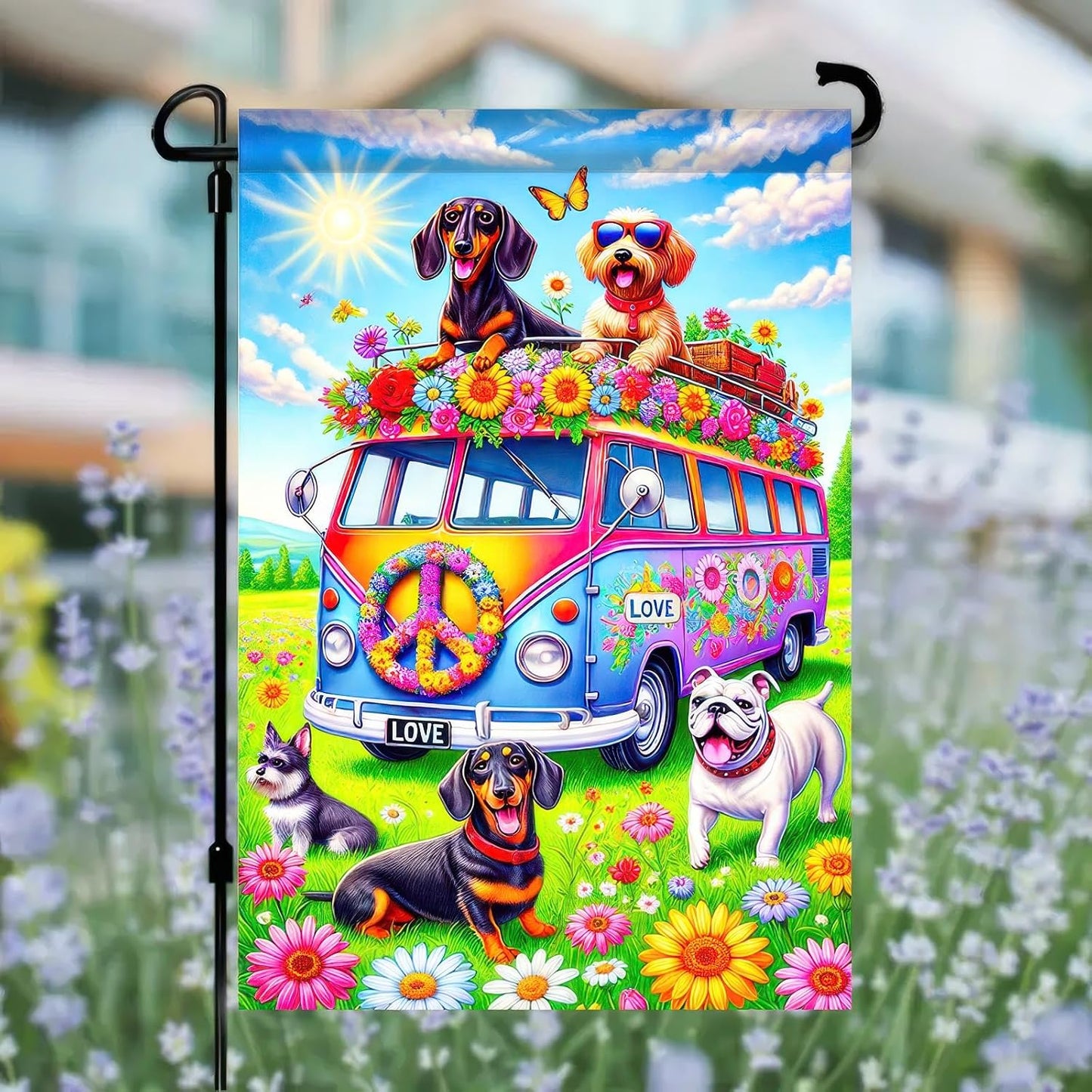 Bandera jardín 12x18pulg doble cara decoración exterior