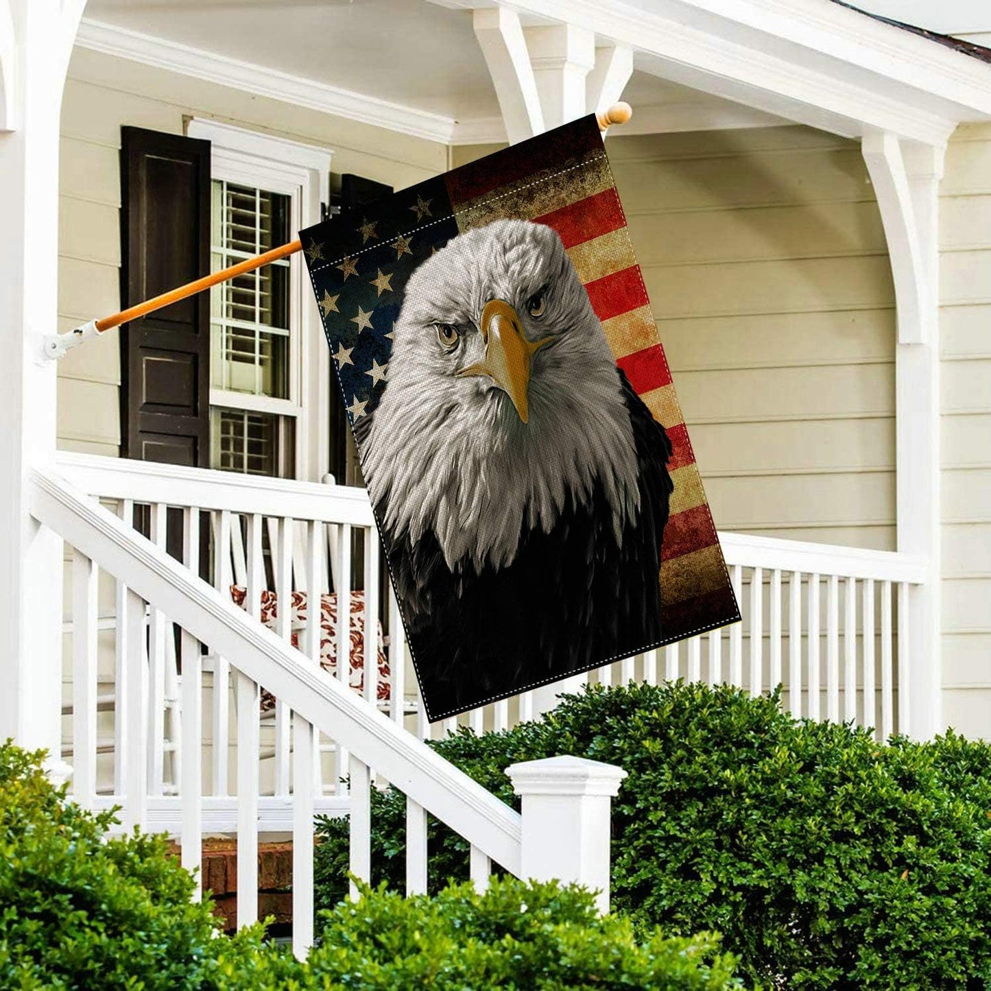 Bandera EE.UU. con águila calva 28x40pulg decoración