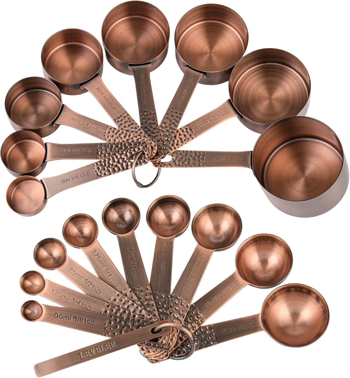 Juego tazas y cucharas medidoras acero inox