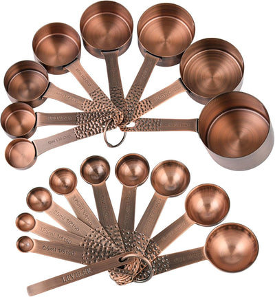 Juego tazas y cucharas medidoras acero inox