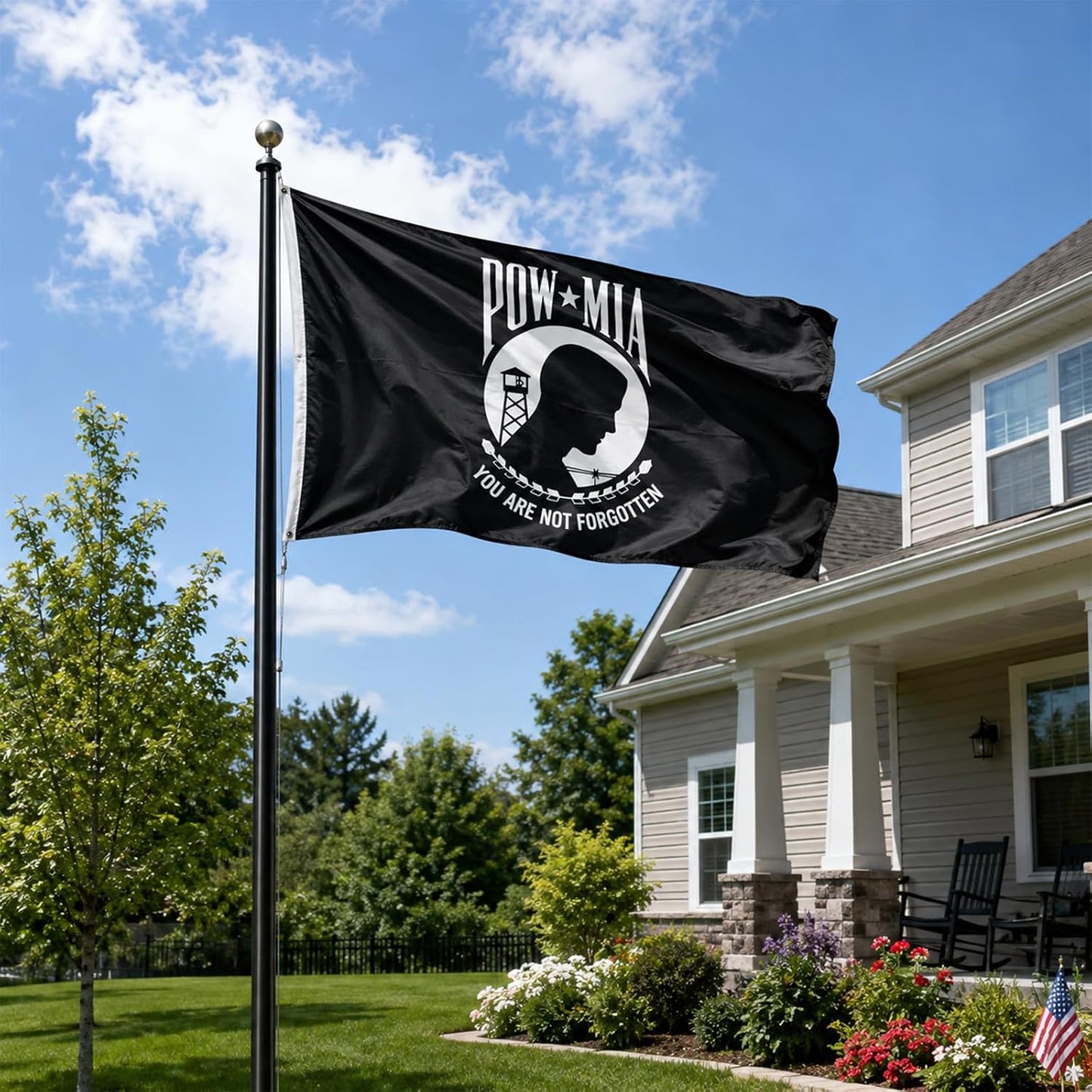 Bandera doble cara 5x8ft negra 3 ojales latón fuerzas