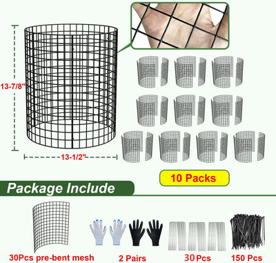 10 Protectores plantas alambre 13.5x14 pulg malla metálica 30 pzas