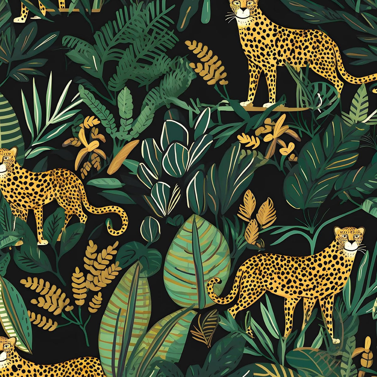 Papel tapiz leopardo vintage 17.5x78.8pulg autoadhesivo